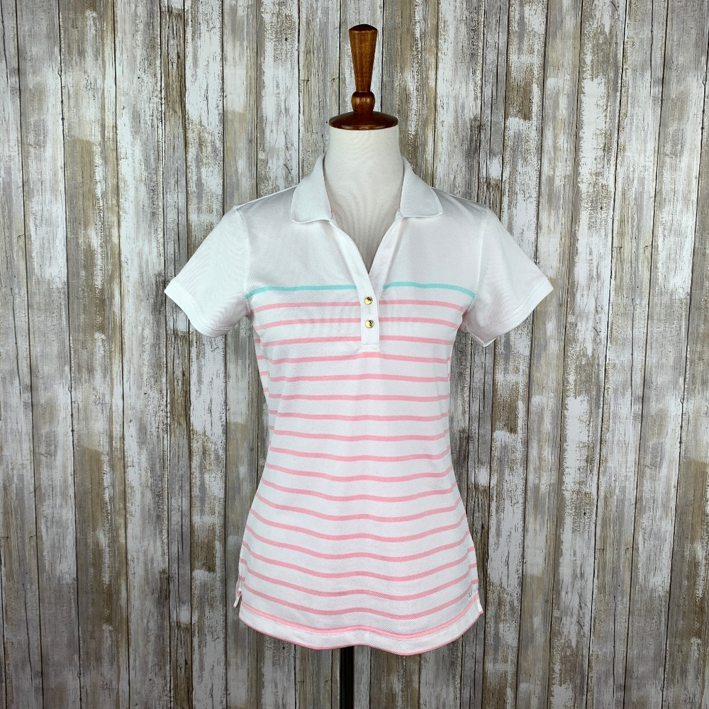 Vineyard Vines Striped Polo Shirt Size Medium